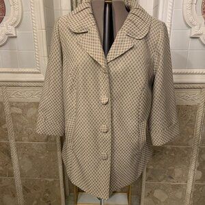 GIORGIO SAINT ANGELO. Sz 20W. Lined 3/4 Sleeve Jacket Coat. Pleated Collar.AL.